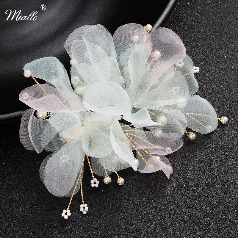 Miallo Newest Flower Organza Pearls Hair Clips Wedding Hair Hair Accessories Bridal Headpieces for Bride Bridesmaids Headdress
Miallo Newest Flower Organza Pearls Hair Clips Wedding Hair Hair Accessories Bridal Headpieces for Bride Bridesmaids Headdress
