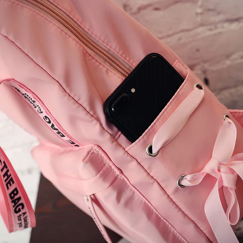 Menghuo Large Capacity Backpack Women Preppy School Bags For Teenagers Female Nylon Travel Bags Girls Bowknot Backpack Mochilas (47)