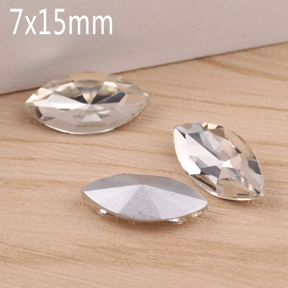 onwear 252pcs 7*15mm crystal clear marquise horse eye point back glass stone beads diy for jewelry making garment decoration
onwear 252pcs 7*15mm crystal clear marquise horse eye point back glass stone beads diy for jewelry making garment decoration