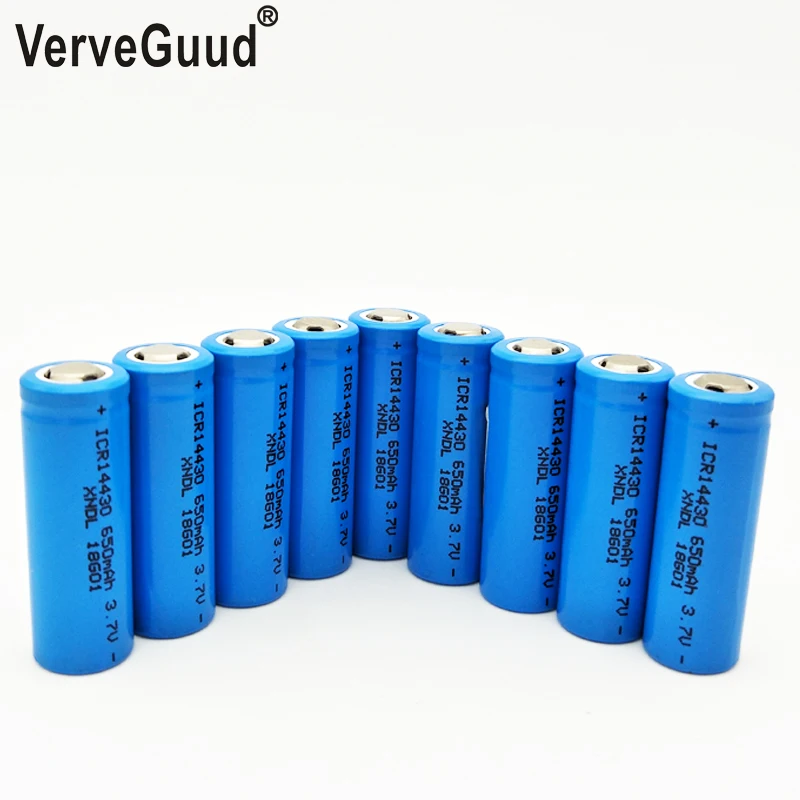 VerveGuud 14430 650mAh ICR14430 Li-Ion Rechargeable Battery 3.7v Liion Lithium Batteria Low Self Discharge Batteries
VerveGuud 14430 650mAh ICR14430 Li-Ion Rechargeable Battery 3.7v Liion Lithium Batteria Low Self Discharge Batteries