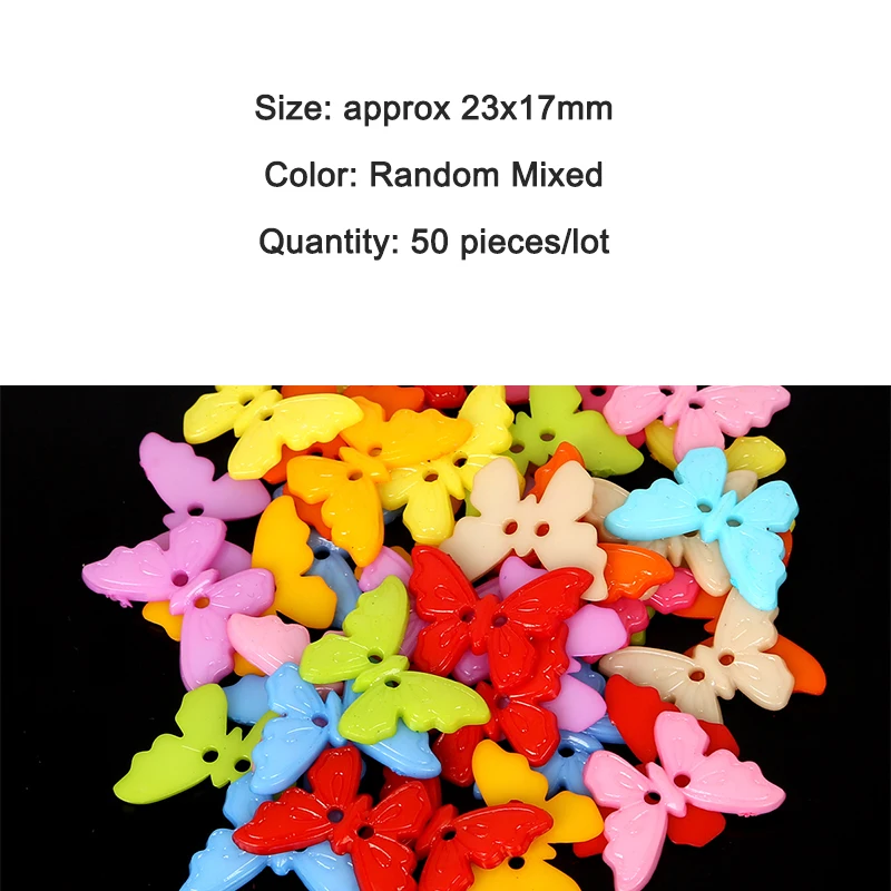 50PCS/LOT 23x17mm Plastic Butterfly Buttons for DIY Scrapbooking Sewing Clothes Garment Costura Botones Decorate bottoni botoes
50PCS/LOT 23x17mm Plastic Butterfly Buttons for DIY Scrapbooking Sewing Clothes Garment Costura Botones Decorate bottoni botoes