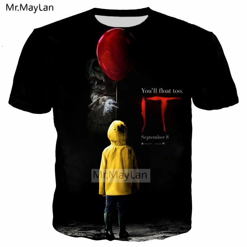 Horror Movie Stephen King's It Penny Wise Clown 3D Print Tshirt Men/Women Hiphop Streetwear Tee T shirt 90s Boy Hipster Clothes
Horror Movie Stephen King's It Penny Wise Clown 3D Print Tshirt Men/Women Hiphop Streetwear Tee T shirt 90s Boy Hipster Clothes