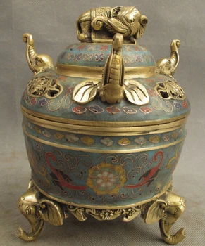 song voge gem S2728 Tibet Enamel Cloisonne Bronze Gilt Elephant Head Statue Incense Burner Censer
song voge gem S2728 Tibet Enamel Cloisonne Bronze Gilt Elephant Head Statue Incense Burner Censer