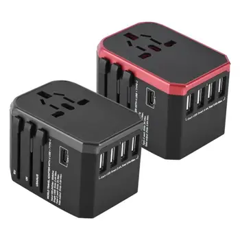 Portable Adapter Plug Universal Travel Adapter Plug 4 USB Ports Type-C Sockets Converter For US/AU/UK/EU
Portable Adapter Plug Universal Travel Adapter Plug 4 USB Ports Type-C Sockets Converter For US/AU/UK/EU
