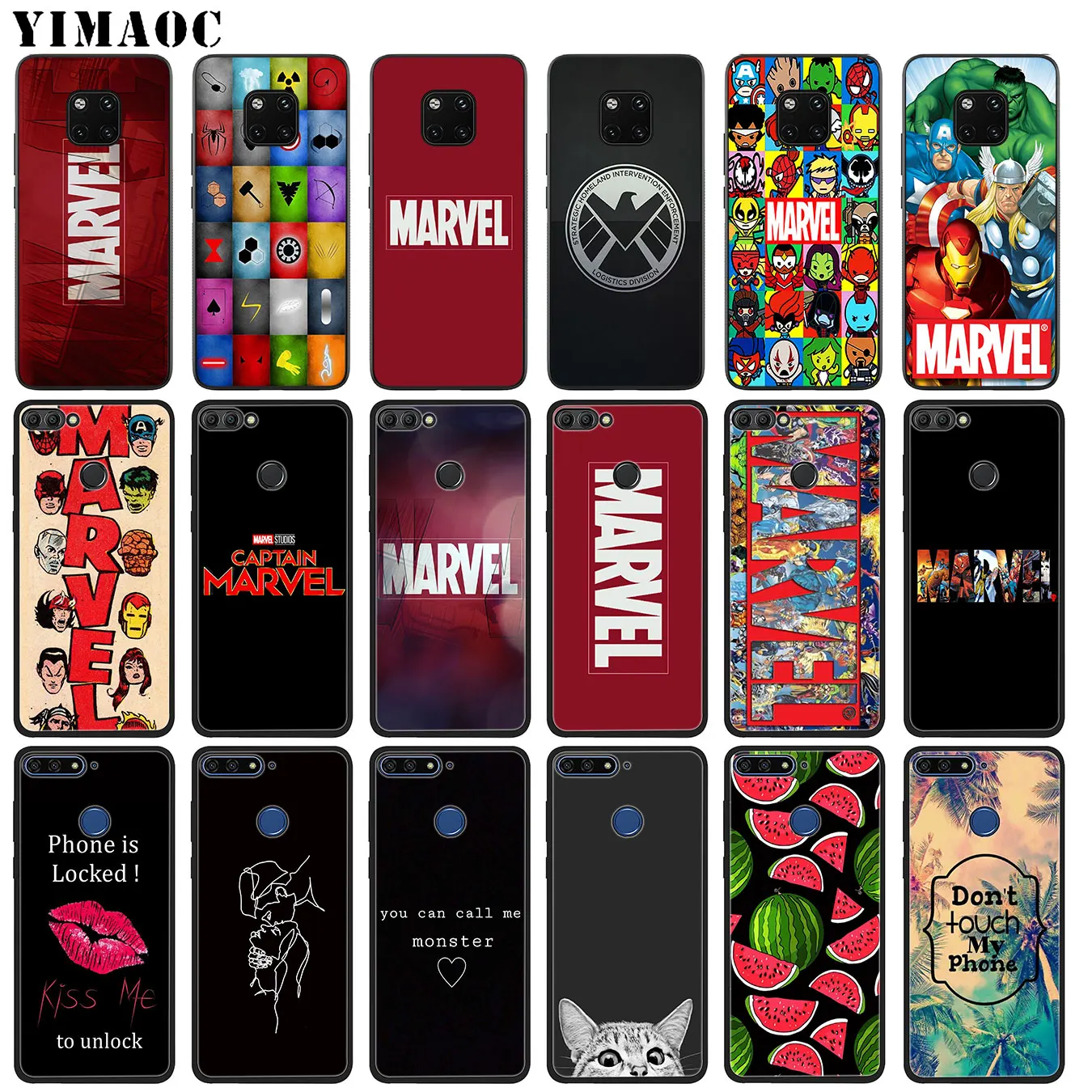 YIMAOC Luxury Marvel Comics logo Soft Silicone Phone Case for Huawei Mate 30 20 10 Pro Lite Nova 5I 3i 3 2i 2 Lite Black Cover
YIMAOC Luxury Marvel Comics logo Soft Silicone Phone Case for Huawei Mate 30 20 10 Pro Lite Nova 5I 3i 3 2i 2 Lite Black Cover