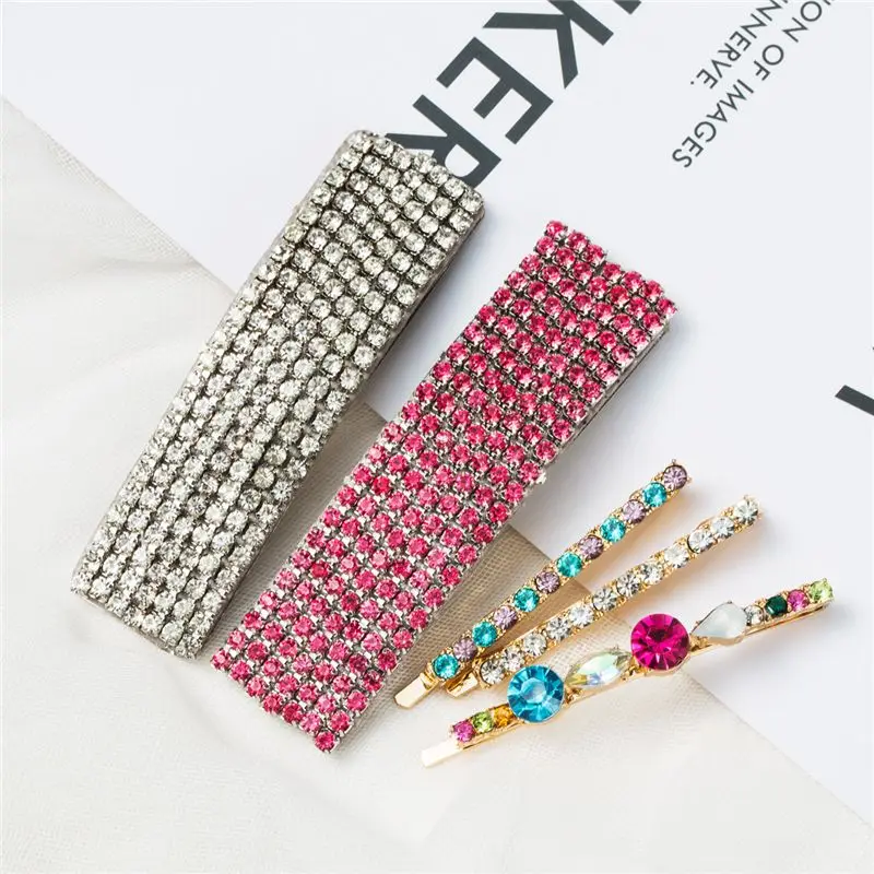 1SET Colorful Shiny Crystal Rhinestones Hairpins Barrettes Long Hair Clips Slide Crystal Clips Hair Accessories Women Jewelry
1SET Colorful Shiny Crystal Rhinestones Hairpins Barrettes Long Hair Clips Slide Crystal Clips Hair Accessories Women Jewelry