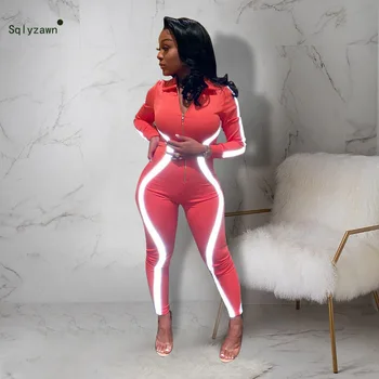 Women Long Sleeve Trun Down Collar Fitness Joga Jumpsuit Zipper Reflective Strip Bodycon Jogging Rompers Bike Jumpsuit Sportwear
Women Long Sleeve Trun Down Collar Fitness Joga Jumpsuit Zipper Reflective Strip Bodycon Jogging Rompers Bike Jumpsuit Sportwear