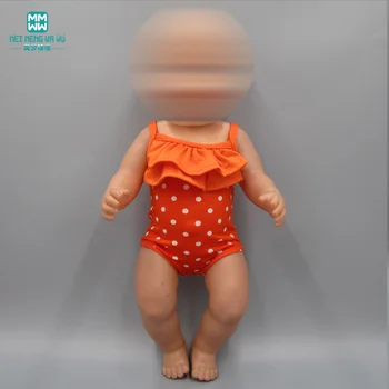 Baby clothes for doll fit 43cm toy bald new born doll accessories fashion skirt Orange one-piece swimsuit