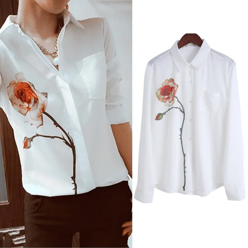 Scolour Women Long Sleeve Rose Flower Blouse Fashion Spring Summer Turn Down Collar Loose Casual Chiffon Shirt Blusas
Scolour Women Long Sleeve Rose Flower Blouse Fashion Spring Summer Turn Down Collar Loose Casual Chiffon Shirt Blusas