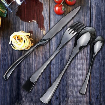 4PCS Inox Black Cutlery Set Stainless Steel Hotel Food Tableware Flatware Steak Knives Forks Spoons Western Dinnerware Sets
4PCS Inox Black Cutlery Set Stainless Steel Hotel Food Tableware Flatware Steak Knives Forks Spoons Western Dinnerware Sets