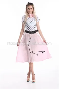 

FREE SHIPPING Gorgeous 50's Poodle Rockabilly Retro Swing Grease Fancy Dress Costume plus size s-2xl