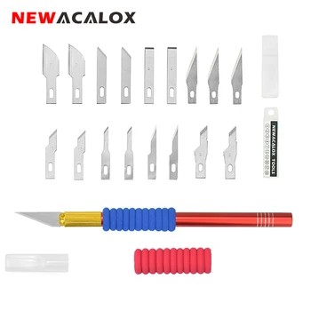NEWACALOX 18 pcs Hobby Blades Precision Art Wood Carving Knife Set Tools With Non-slip Handle Cover For DIY Handicraft Carving
NEWACALOX 18 pcs Hobby Blades Precision Art Wood Carving Knife Set Tools With Non-slip Handle Cover For DIY Handicraft Carving