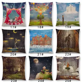 

Latest Mysterious Imagine Animals Cushion Cover Forest Raven Fantasy Clouds Sky Moon Stars Earth Dream Girl Prints Pillow Case