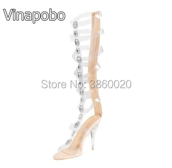 Vinapobo Design Shoes Luxury Diamonds Gladiator Sandal PVC Strappy Clear High Heels Open Toe Sleek Stilettos Crystal Sandals
Vinapobo Design Shoes Luxury Diamonds Gladiator Sandal PVC Strappy Clear High Heels Open Toe Sleek Stilettos Crystal Sandals