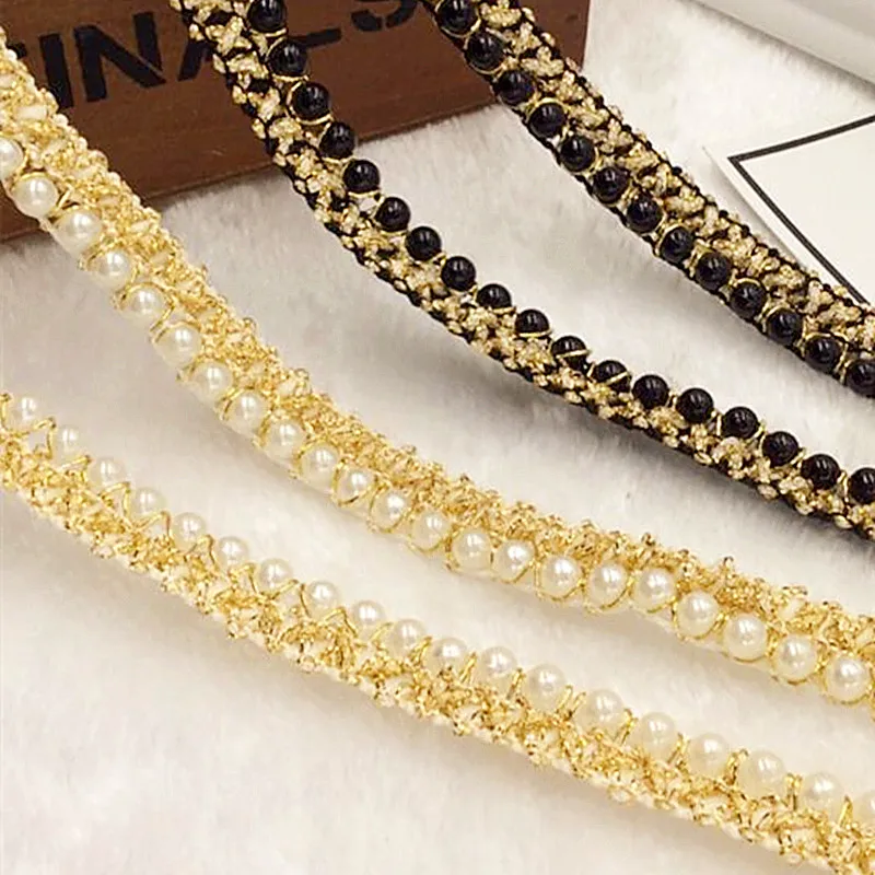Beading Lace Ribbons Pearl Appliques Trims White And Black Beaded Tape Bandlet Bobbin Tapes Lace Korea Style 19 Yards/Lot 1.5cm
Beading Lace Ribbons Pearl Appliques Trims White And Black Beaded Tape Bandlet Bobbin Tapes Lace Korea Style 19 Yards/Lot 1.5cm