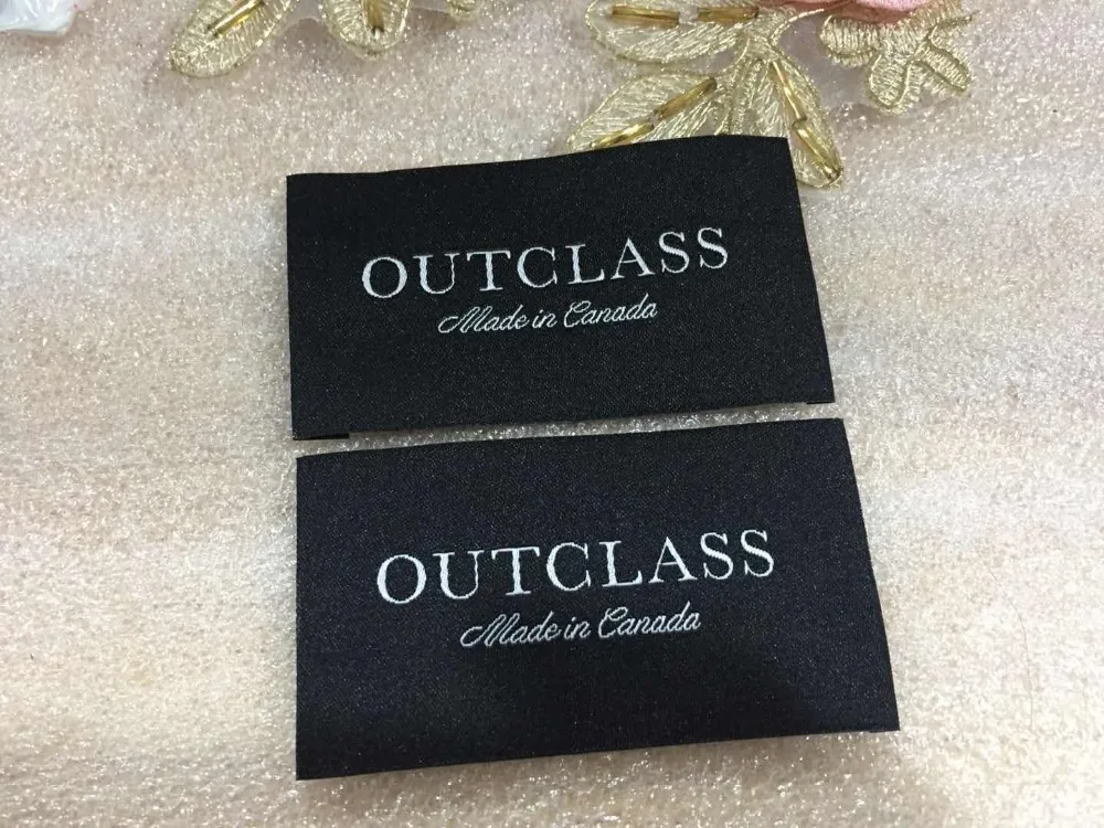 "OUTCLASS" Customized Clothing Label / Garment Tags / Main Label End fold Center Fold Mitre fold Woven Label and Tags
"OUTCLASS" Customized Clothing Label / Garment Tags / Main Label End fold Center Fold Mitre fold Woven Label and Tags