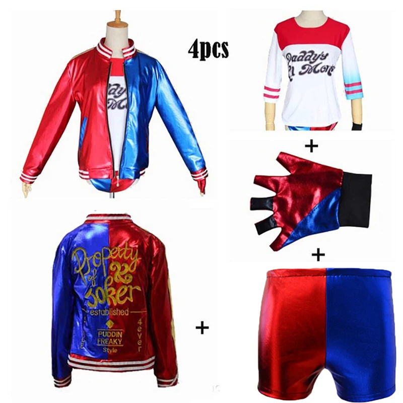 Suicide Squad Harley Quinn Adult Cosplay Costume T-shirt Coat Jacket Halloween Costume Set And Wig Baseball bat
Suicide Squad Harley Quinn Adult Cosplay Costume T-shirt Coat Jacket Halloween Costume Set And Wig Baseball bat