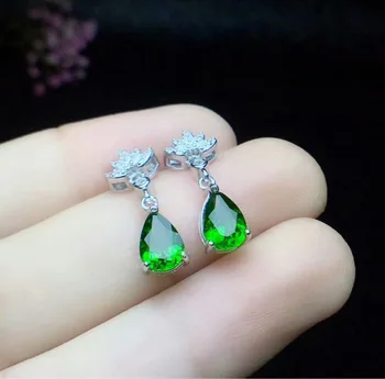 hilovem 925 sterling silver Natural green diopside earrings fine Jewelry women trendy wedding wholesale gift new ce050701agt
hilovem 925 sterling silver Natural green diopside earrings fine Jewelry women trendy wedding wholesale gift new ce050701agt