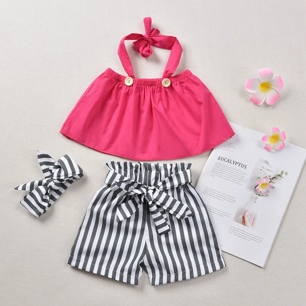 Summer clothes for Toddler Baby Gilr Sleeveless Tops + Stripe Short + Headband Outfit baby boutique clothing roupa infantil
Summer clothes for Toddler Baby Gilr Sleeveless Tops + Stripe Short + Headband Outfit baby boutique clothing roupa infantil