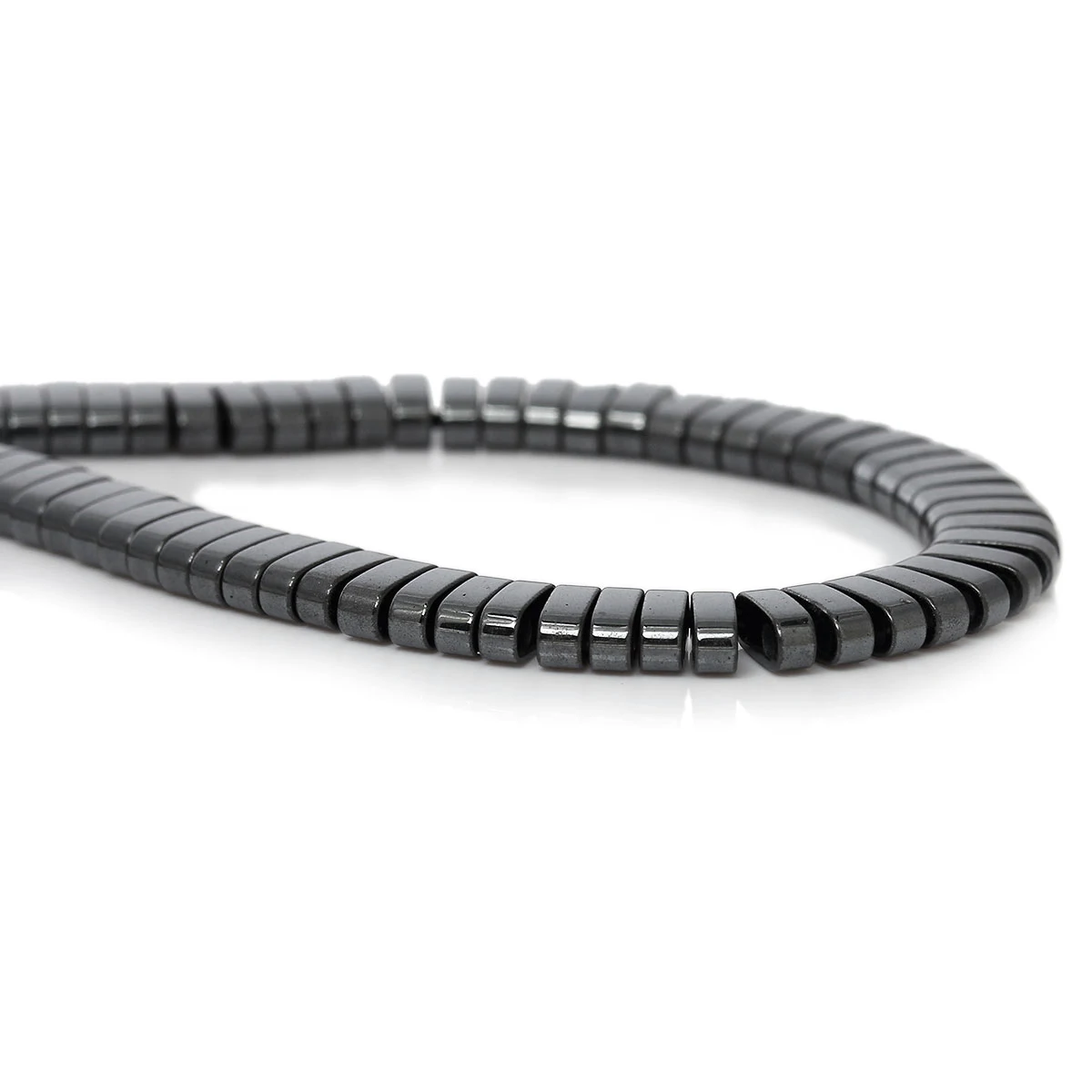 DoreenBeads Hematite Beads Two Holes Rectangle Gunmetal Loose DIY Bracelet 6x2mm Hole:1.2mm 40.5cm Long 1 Strand/200 PCs | Украшения и
