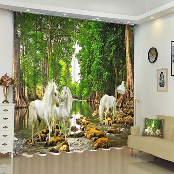 New High Quality Polyester 3D Blackout Curtain Forest White Horse Pattern Thicken Fabric Child Bedroom Curtain for Living Room
New High Quality Polyester 3D Blackout Curtain Forest White Horse Pattern Thicken Fabric Child Bedroom Curtain for Living Room