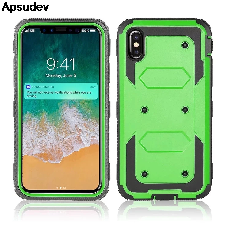 Apsudev Защитные чехлы для Apple iphone X PC чехол мягкий TPU Edge гибридный защитный с зажимом