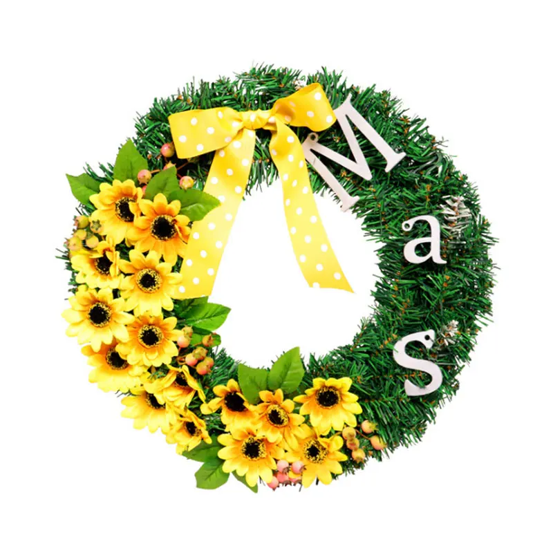 DIY Thanksgiving Wreath Creative Sunflower Garland Home Party Event Door Window Hanging Fake Flowers Wreath