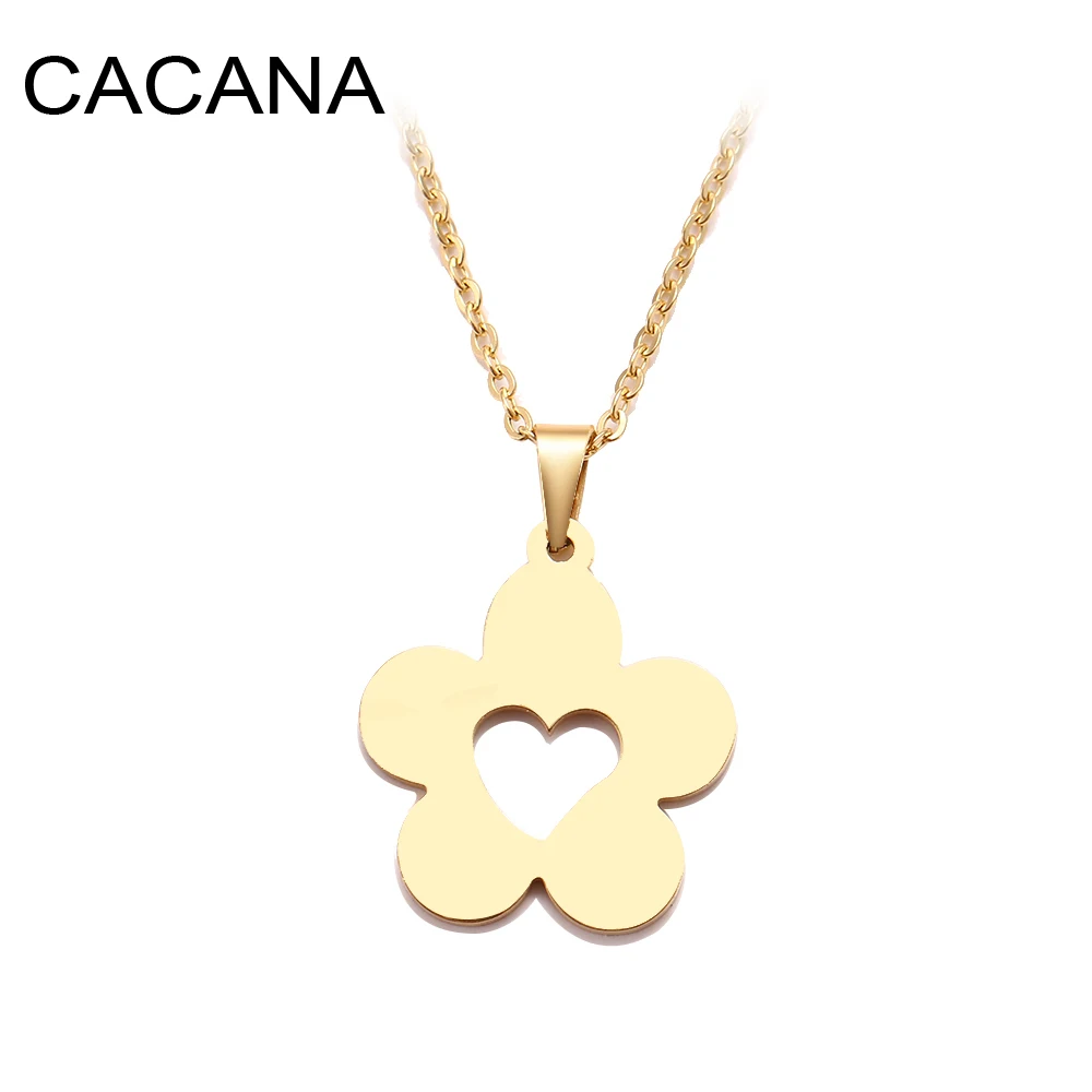 CACANA Stainless Steel Necklace For Women Heart Of Petals Gold And Silver Color Pendant Necklace Engagement Jewelry
CACANA Stainless Steel Necklace For Women Heart Of Petals Gold And Silver Color Pendant Necklace Engagement Jewelry