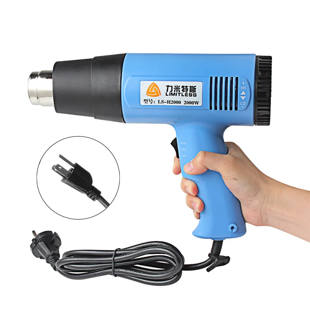 High Quality AC110V US Plug Temperature Adjustable 2000W Industrial Electric Heat Gun Handheld Hot air Gun
High Quality AC110V US Plug Temperature Adjustable 2000W Industrial Electric Heat Gun Handheld Hot air Gun