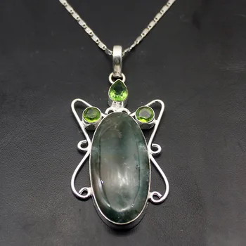 Hermosa Fashion Jewelry Green MossAgate Peridot Charms Necklace Pendant 2 3/4 INCH A266
Hermosa Fashion Jewelry Green MossAgate Peridot Charms Necklace Pendant 2 3/4 INCH A266