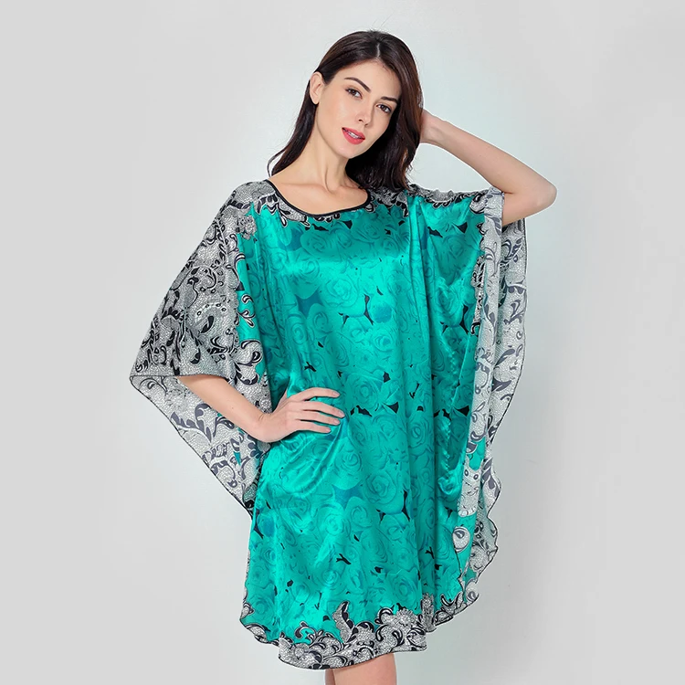 Hot Sale Green Formal Home Shirt Lounge O-Neck Print Sleepwear 2020 Summer New Satin Nightdress Nightgown Mini Rayon Nightwear
Hot Sale Green Formal Home Shirt Lounge O-Neck Print Sleepwear 2020 Summer New Satin Nightdress Nightgown Mini Rayon Nightwear