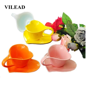VILEAD 130ml Ceramic Heart-Shaped Cup And Saucer Mug Tea Cup Simple Water Bottle Creative Coffee Superior Quality for Home Bar
VILEAD 130ml Ceramic Heart-Shaped Cup And Saucer Mug Tea Cup Simple Water Bottle Creative Coffee Superior Quality for Home Bar