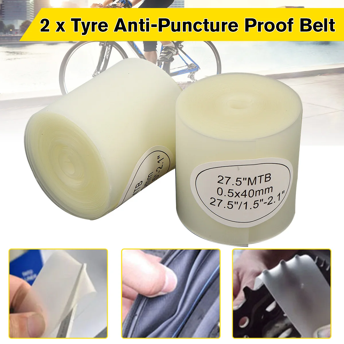 26'' 27.5'' 29'' 700c Bike Tire Liner New Arrival 2Pcs White MTB Bicycle Tire Liner Anti-Puncture Proof Belt Tyre Protector Tape
26'' 27.5'' 29'' 700c Bike Tire Liner New Arrival 2Pcs White MTB Bicycle Tire Liner Anti-Puncture Proof Belt Tyre Protector Tape