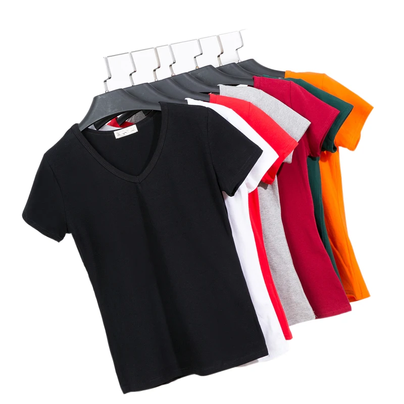 Women's T-shirt Summer Cotton Plus Size Tee Basic Shirts Women Solid V Neck Short Sleeve Casual Female 5XL Tops Femme 8 Colors
Women's T-shirt Summer Cotton Plus Size Tee Basic Shirts Women Solid V Neck Short Sleeve Casual Female 5XL Tops Femme 8 Colors