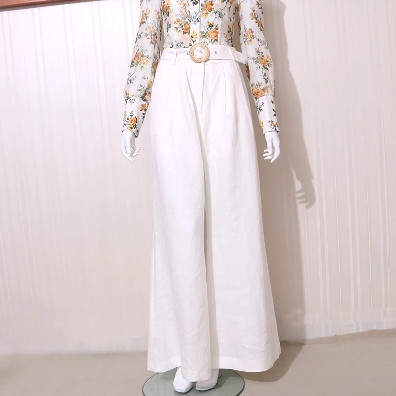 2018ss Runway White Linen RADIATE SLOUCH PANT High waisted wide leg pants woven Raffia buckle belt Side Pockets Long Trousers
2018ss Runway White Linen RADIATE SLOUCH PANT High waisted wide leg pants woven Raffia buckle belt Side Pockets Long Trousers