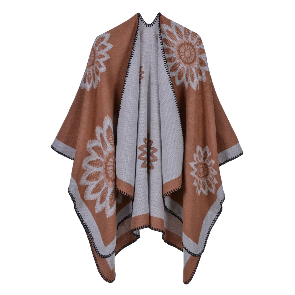 New European and American Fashion Leaf Patterns Thickened Thermal Acrylic Wool-like Cashmere Shawl Cloak 19031-34
New European and American Fashion Leaf Patterns Thickened Thermal Acrylic Wool-like Cashmere Shawl Cloak 19031-34