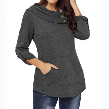 autumn 2019 fashion woman sweatshirts gray solid button pocket pullovers turtleneck slim sheath comfortable sweatshirts
autumn 2019 fashion woman sweatshirts gray solid button pocket pullovers turtleneck slim sheath comfortable sweatshirts