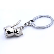 3D katze keychain nette schlüssel ring für frauen kätzchen glückliche katze schlüssel kette schlüssel halter kreative portachiavi chaveiro llaveros tasche charme(China)