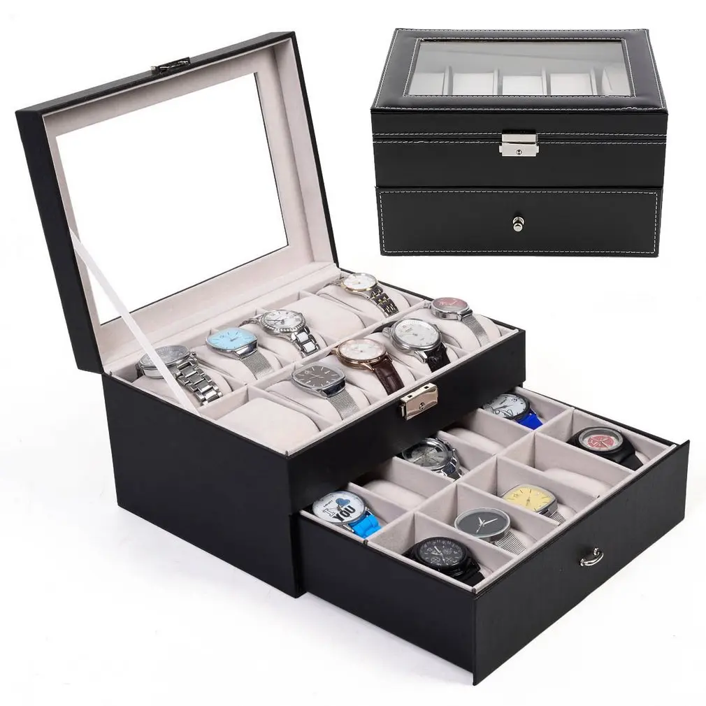 20 Grid Slots PU Leather Watches Boxes Jewelry Organizer Watch Display Storage Box Case Square Jewelry Caket For Decoration
20 Grid Slots PU Leather Watches Boxes Jewelry Organizer Watch Display Storage Box Case Square Jewelry Caket For Decoration