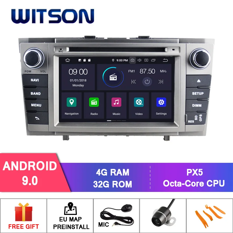 WITSON Android 9.0 Octa- core (Eight-core) 4G RAM CAR DVD PLAYER GPS For TOYOTA AVENSIS 2008-2013 audio system with GPS
WITSON Android 9.0 Octa- core (Eight-core) 4G RAM CAR DVD PLAYER GPS For TOYOTA AVENSIS 2008-2013 audio system with GPS