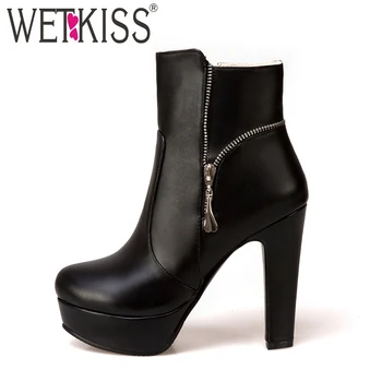 WETKISS Big Size 34-50 Thick High Heels Ankle Women Boots Round Toe Footwear Pu Lady Shoes 2020 New Autumn Platform Bootie
WETKISS Big Size 34-50 Thick High Heels Ankle Women Boots Round Toe Footwear Pu Lady Shoes 2020 New Autumn Platform Bootie