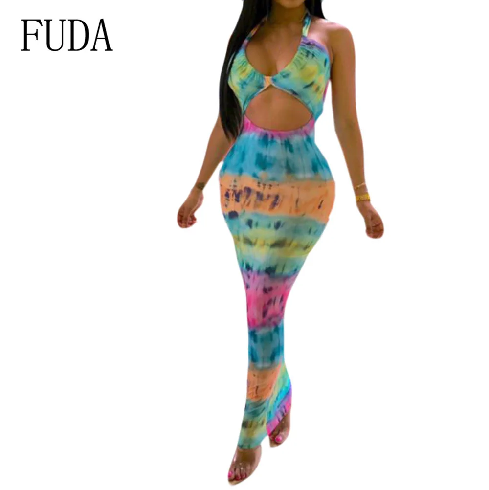 FUDA Printed Tie Dyed Sexy Halter Dress Elegant Deep V Neck Sleeveless Hollow Out Bodycon Bandage Women Summer Vintage Dress
FUDA Printed Tie Dyed Sexy Halter Dress Elegant Deep V Neck Sleeveless Hollow Out Bodycon Bandage Women Summer Vintage Dress
