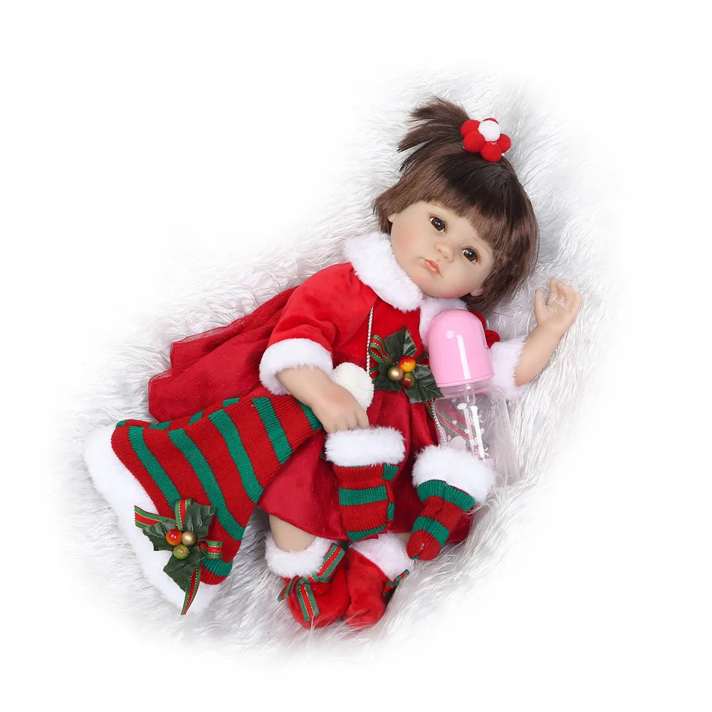 Christmas reborn baby Bonecas Brinquedos Realistic Reborn Baby Dolls 40 cm Soft Silicone Vinyl Smiling Babies Girl Doll For Sale
Christmas reborn baby Bonecas Brinquedos Realistic Reborn Baby Dolls 40 cm Soft Silicone Vinyl Smiling Babies Girl Doll For Sale