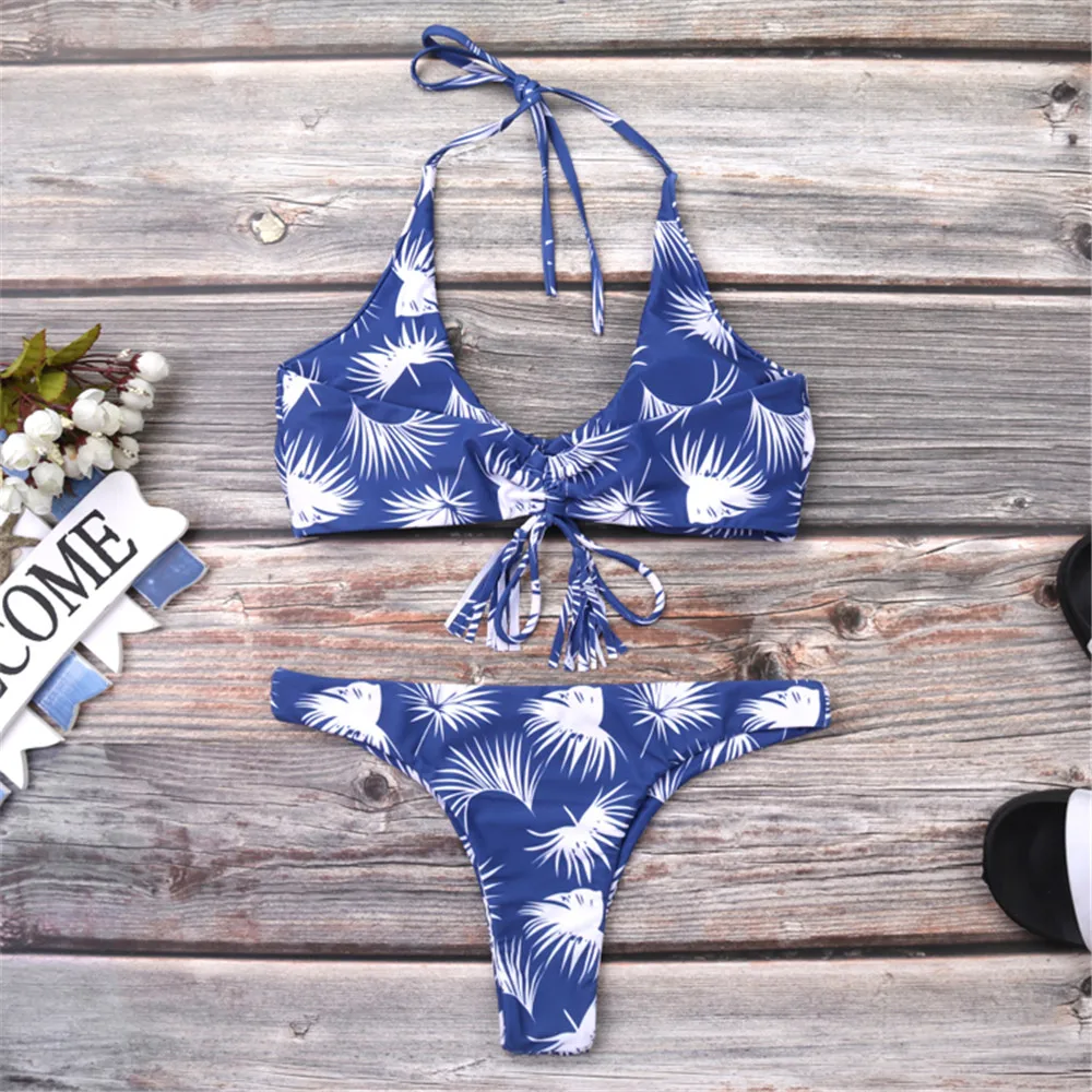 Floral Bandage Low Waist Bikini Printed Swimwear Women Swimsuit 2019 Blue Back Strap Bikinis Push Up Maillot De Bain Femme
Floral Bandage Low Waist Bikini Printed Swimwear Women Swimsuit 2019 Blue Back Strap Bikinis Push Up Maillot De Bain Femme