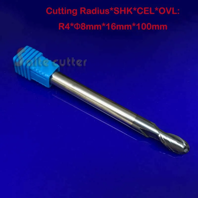 1pc radius=4mm 2 Flutes hrc55 R4*16*D8*100 solid carbide Ball nose End Mill CNC router bits tools Milling cutter
1pc radius=4mm 2 Flutes hrc55 R4*16*D8*100 solid carbide Ball nose End Mill CNC router bits tools Milling cutter