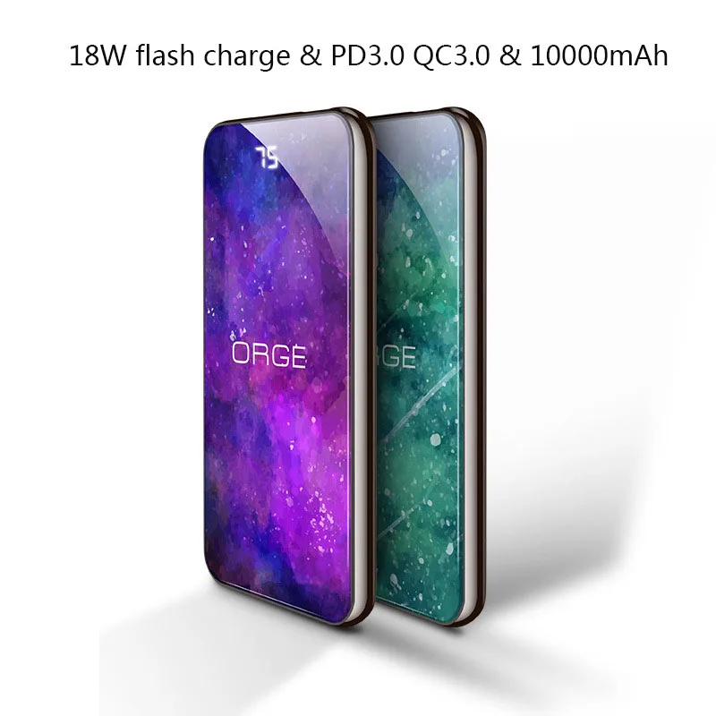 Быстрая зарядка 3 0 QC3.0 PD 18 Вт Зарядное устройство 10000 мАч Внешний аккумулятор