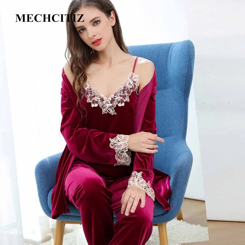 MECHCITIZ velvet pajamas set winter for women bathrobe top pants three pieces pajamas sets sleepwear fashion warm home clothes
MECHCITIZ velvet pajamas set winter for women bathrobe top pants three pieces pajamas sets sleepwear fashion warm home clothes