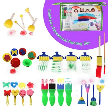 29 PCS Children's Painting Sponge Brush Creative Funny Graffiti Puzzle DIY Manual Watercolor Painting Drawing Set Early Teach 
29 PCS Children's Painting Sponge Brush Creative Funny Graffiti Puzzle DIY Manual Watercolor Painting Drawing Set Early Teach