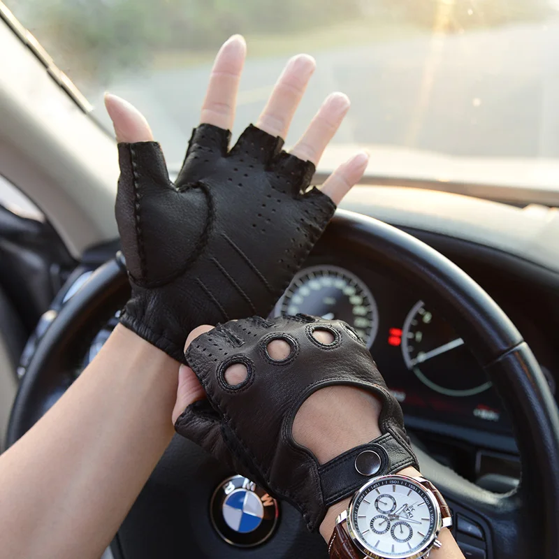 Mens Leather Gloves Goatskin Gloves Fashion Male Half Gloves Breathable Non-slip Unlined Driving Gloves Mittens Free shipping
Mens Leather Gloves Goatskin Gloves Fashion Male Half Gloves Breathable Non-slip Unlined Driving Gloves Mittens Free shipping