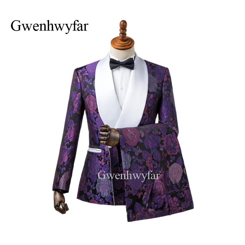 GwenhwyfarPurple Jacquard Man Suit Shawl White Lapel 2 Piece Groom Tuxedos Men's Wedding Prom Dinner Party Suits Blazer Pants
GwenhwyfarPurple Jacquard Man Suit Shawl White Lapel 2 Piece Groom Tuxedos Men's Wedding Prom Dinner Party Suits Blazer Pants